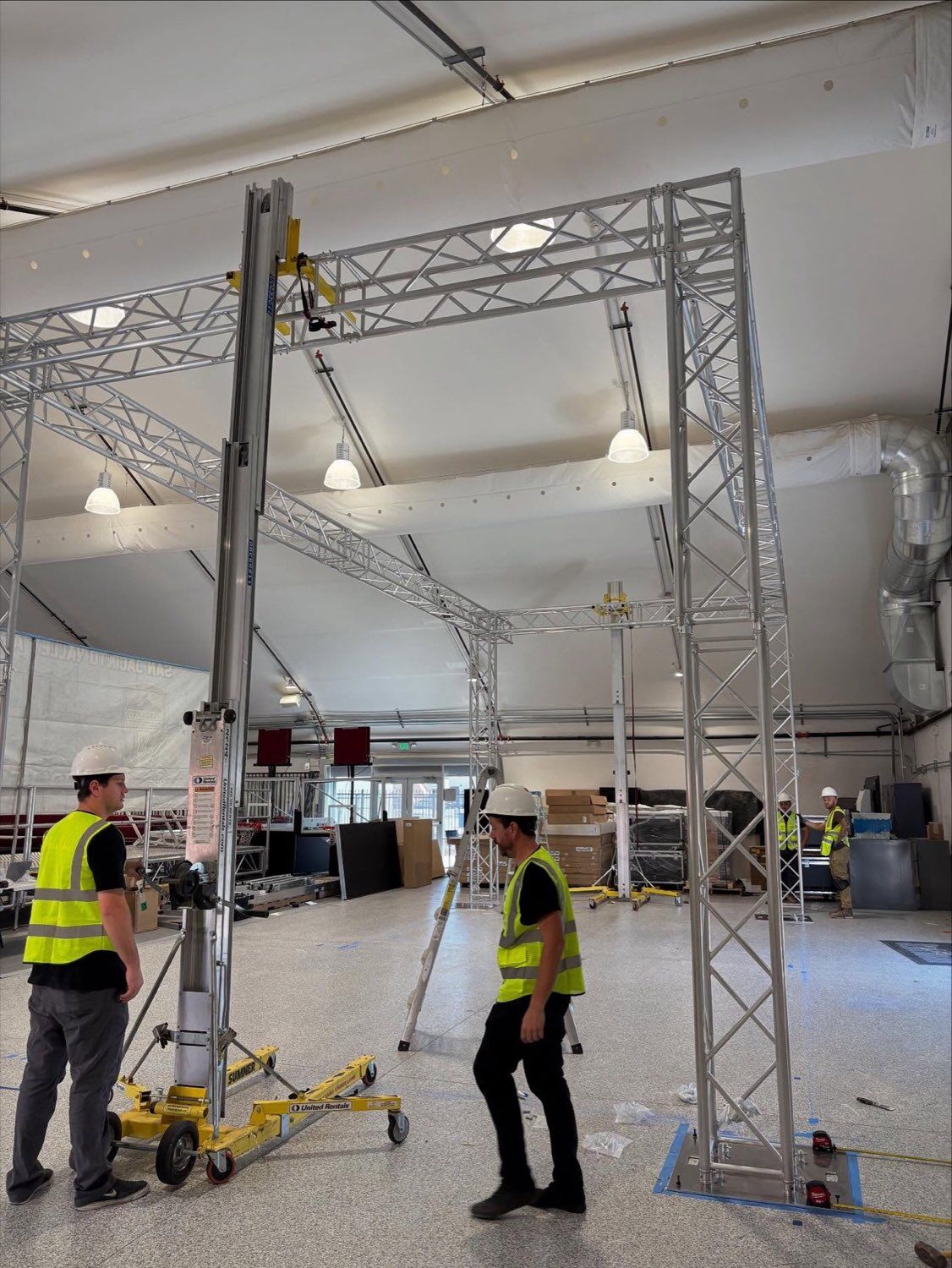 Licensed low-voltage AV installation in progress